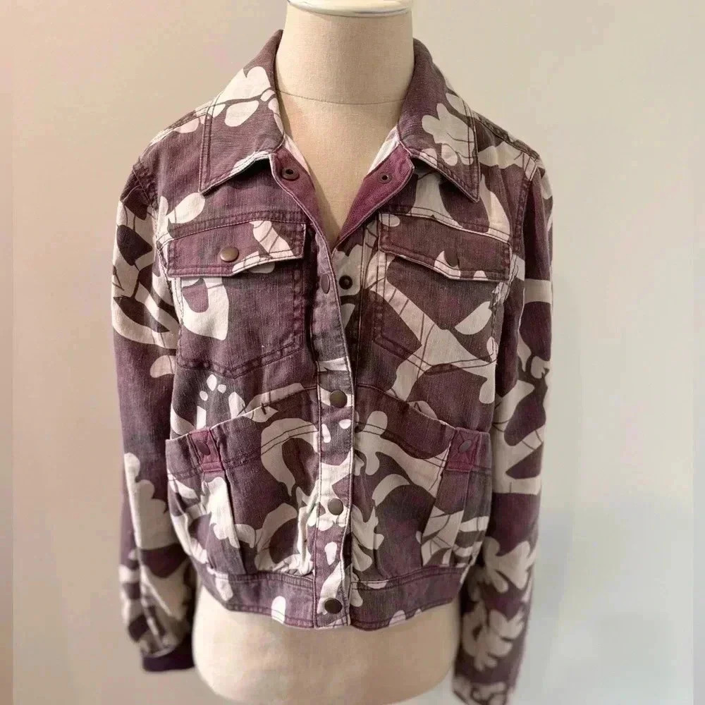 Anthropologie Mags Utility Trucker Jacket in Purple Size S